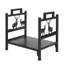 Support de bois de chauffage à 1 couche à motif animal, support de rangement en bois de fer noir - parfait pour la décoration intérieure / extérieure, résistant aux intempéries, conception surélevée (prévient la moisissure), fabrication en acier robuste