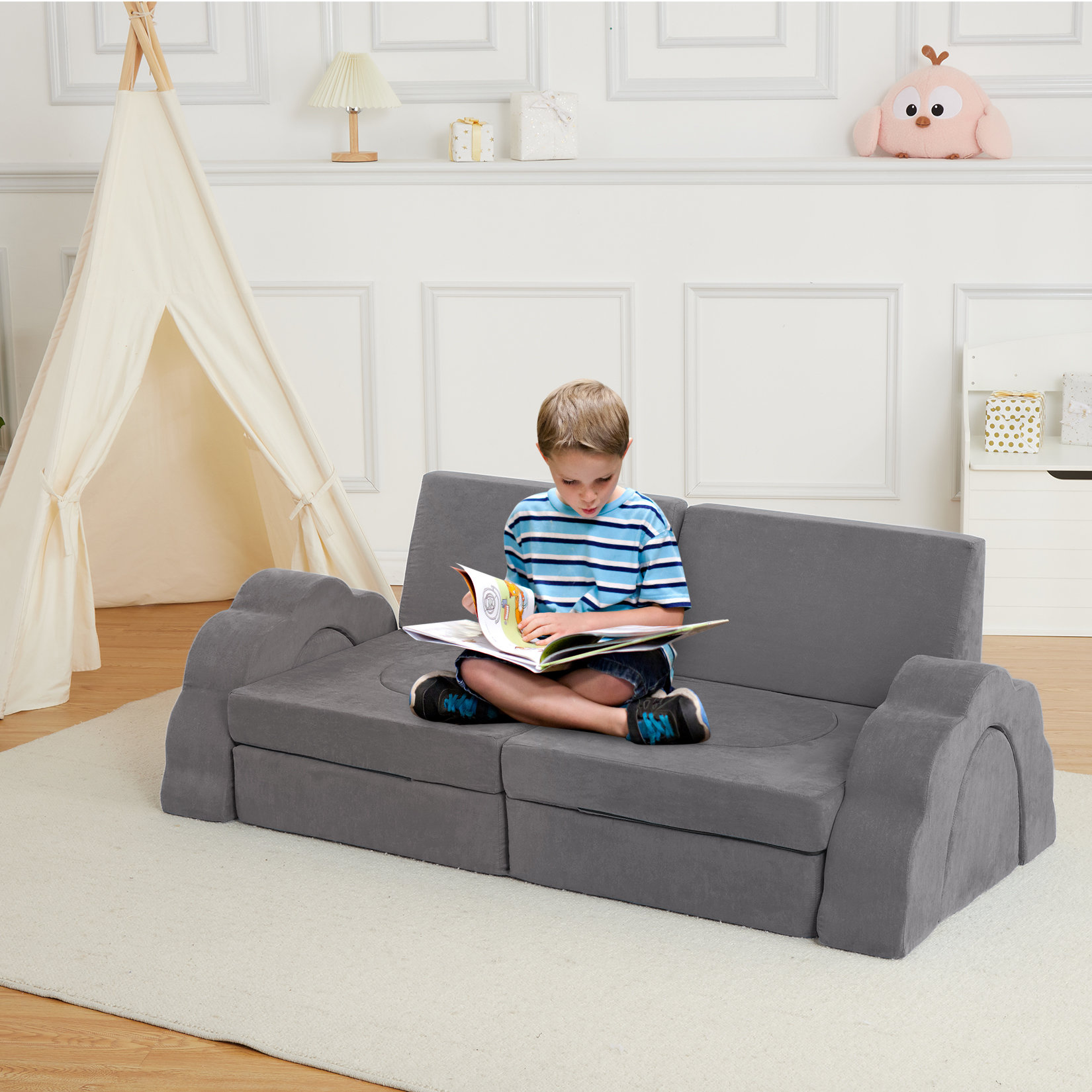Isabelle & Max™ Kids Play Couch, 11PCS Toddler Couch Modular Kids Play Couch Sofa for Playroom ...