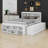 Bed With Bookcase Headboard, Under Bed Storage Drawers And Bed End Storage Case-686932228