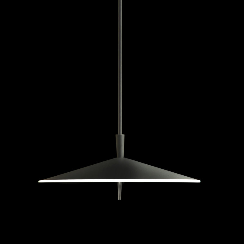 Pla Suspension Pendant, Anthracite Gray Lacquer, 117.56" H x 7.88" W x 7.88" D