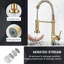 Gold Kitchen 360° Swivel Pull-Down Tap Single Lever Sprayer Monobloc Faucet