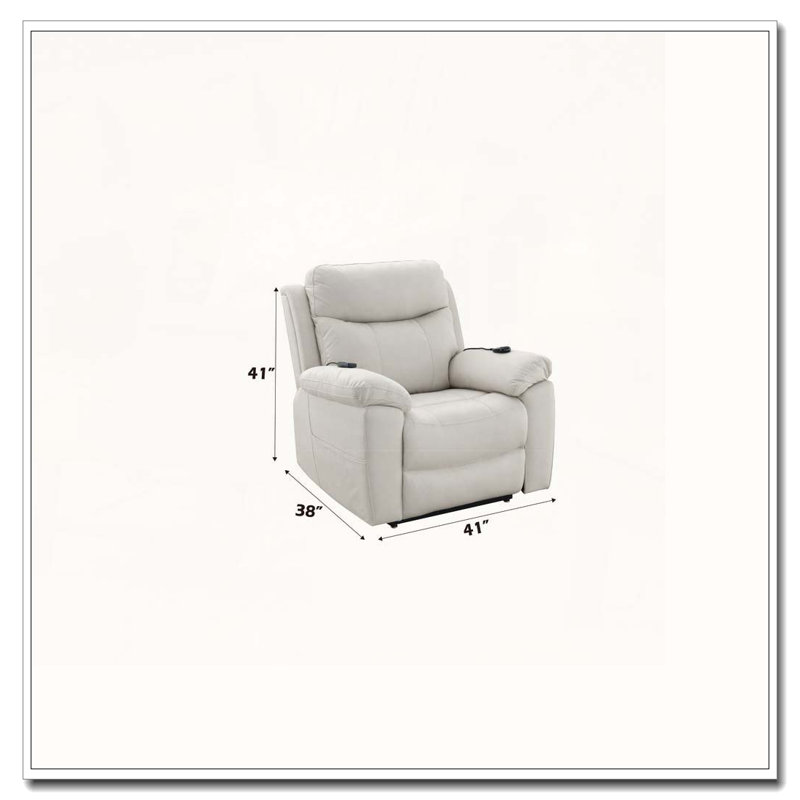 Fauteuil inclinable et chauffant en microfibre polie, Beige