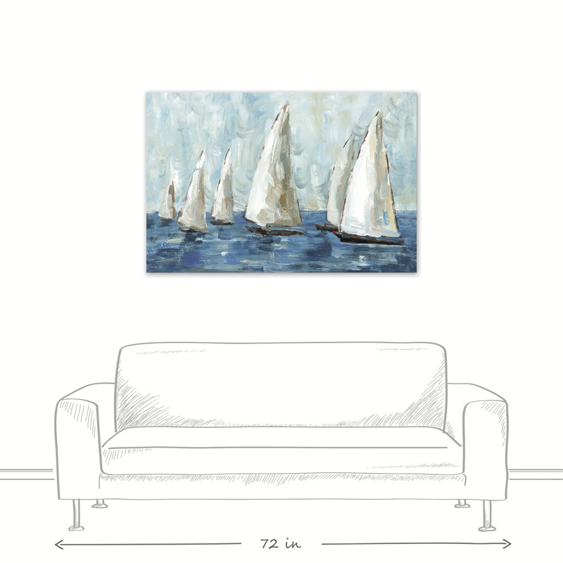 «Coastal Saililier Race», reproduction, H 32 po x l 48 po, Toile tendue