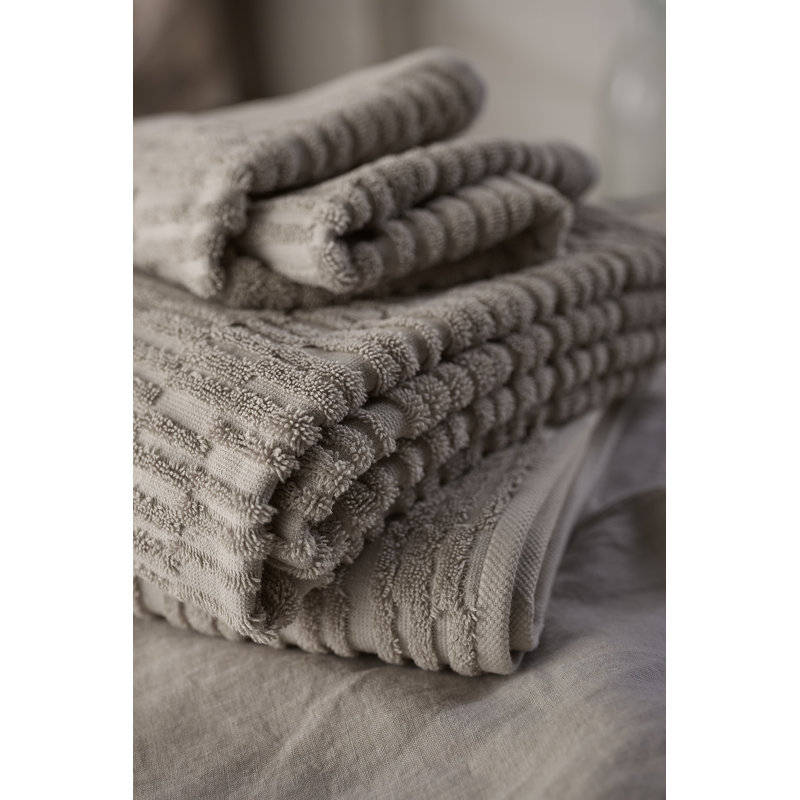 Bath Linens Hand Towel with Tatami Weave, Truffle