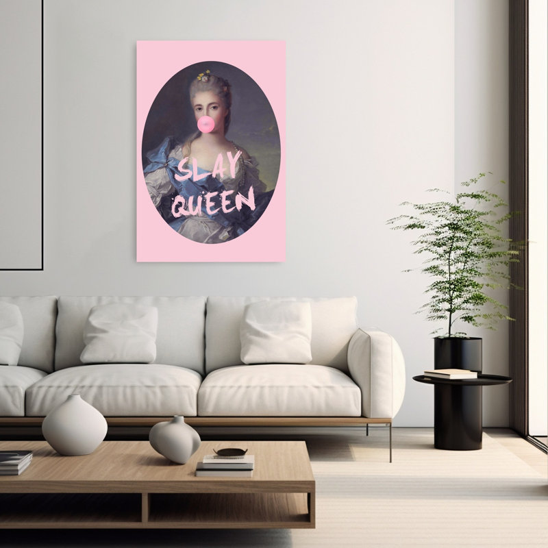 Slay Queen Bubble Gum Abstract Contemporary Wall Art Print by Talitha McQueen - Print, 152.4cm H x 101.6cm W