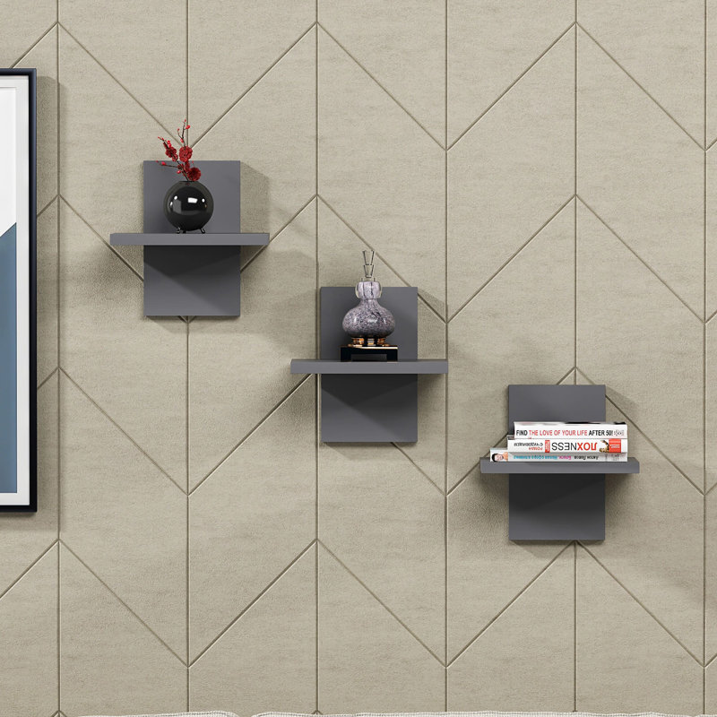 Concezio 3 Piece Floating Shelf, Anthracite