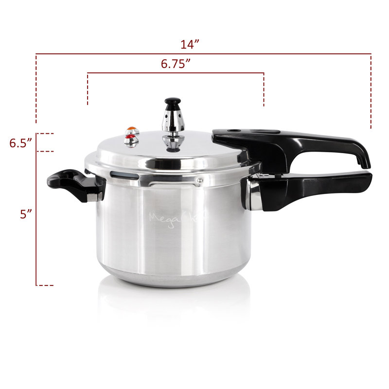 Autocuiseur en aluminium 2 pte MegaChef, compatible avec l'induction, 2 quarts