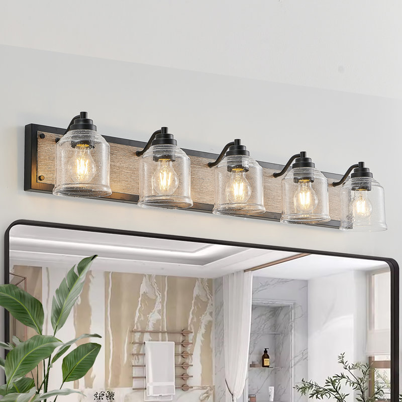 Luminaire de meuble-lavabo Farmhouse, 5 lumières, H 6,7 po x l 40,2 po x P 7,1 po