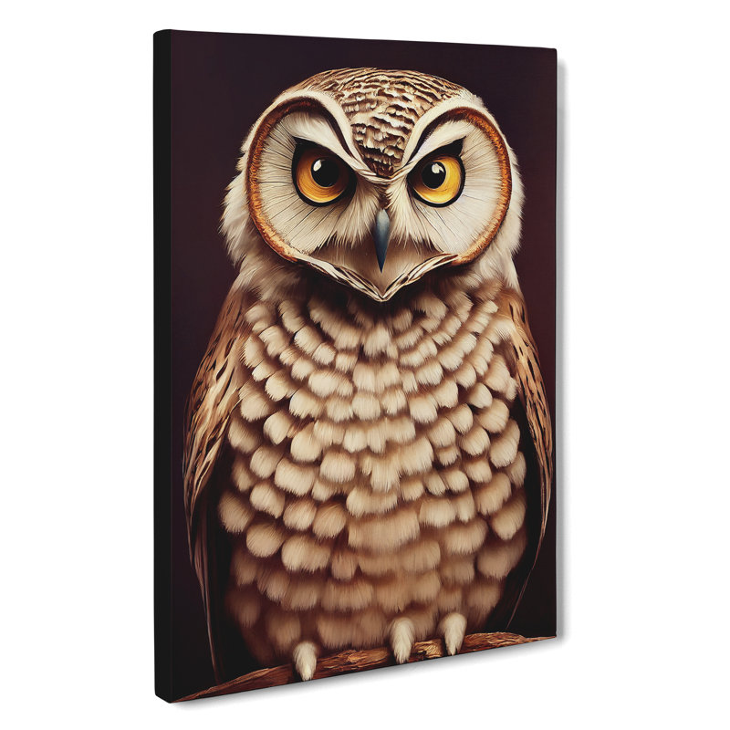 Owl Portrait No.3 - Wrapped Canvas, 60cm H x 40cm W x 3cm D