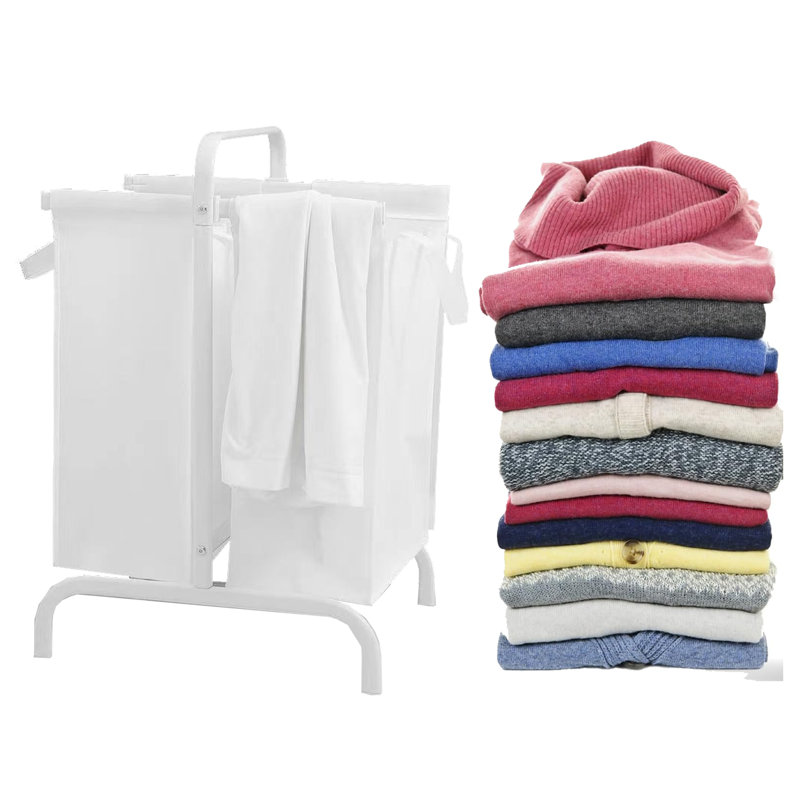 Panier à linge en tissu, Blanc