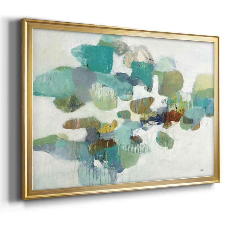 «Stepping Stones», toile tendue avec châssis, H 14 po x l 20 po x P 1,5 po, Or