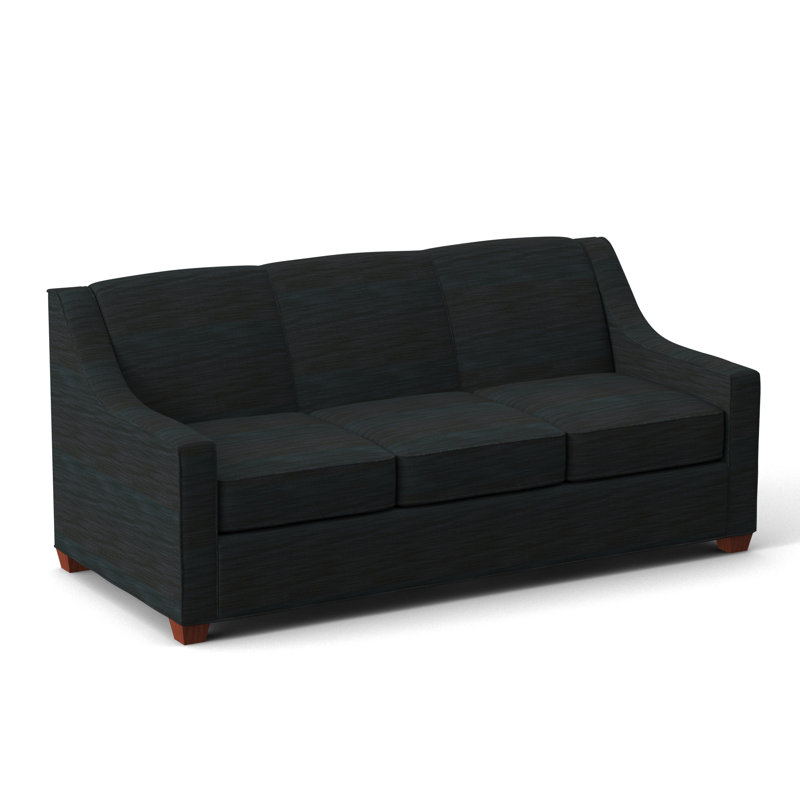 Phillips Square Arm Sofa with Reversible Cushions, Ridgecrest Midnight, BM Cherry, 34.5" H x 76" W x 36" D