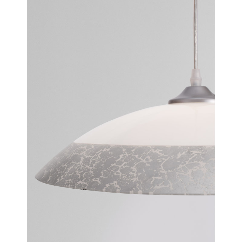 1 - Light Single Pendant, Silver/White