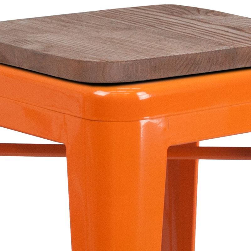 Tabouret à hauteur de comptoir 24 po Gladus, Orange, 4, Tabouret de comptoir (assise de 24 po de hauteur)