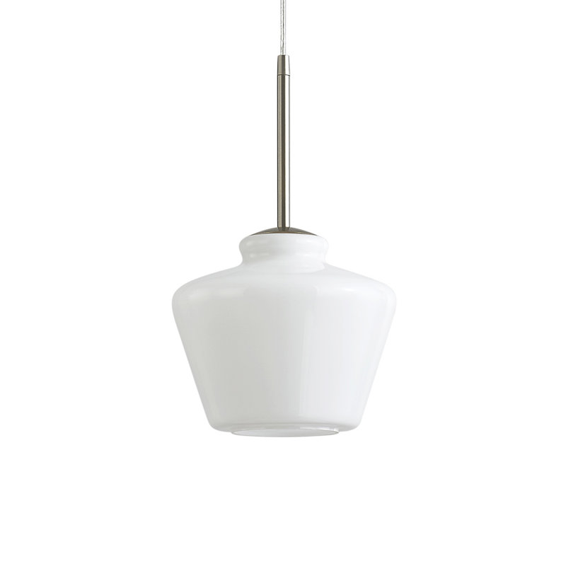 Luminaire suspendu 1 lumière Shwana, Blanc, Nickel brossé