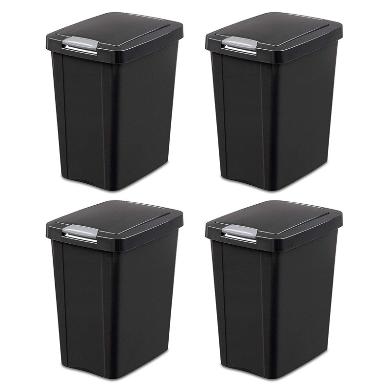 Sterilite 8 Gallon Touch Top Trash Can (Set of 4) 