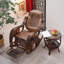Chaise berçante en rotin naturel naturel
