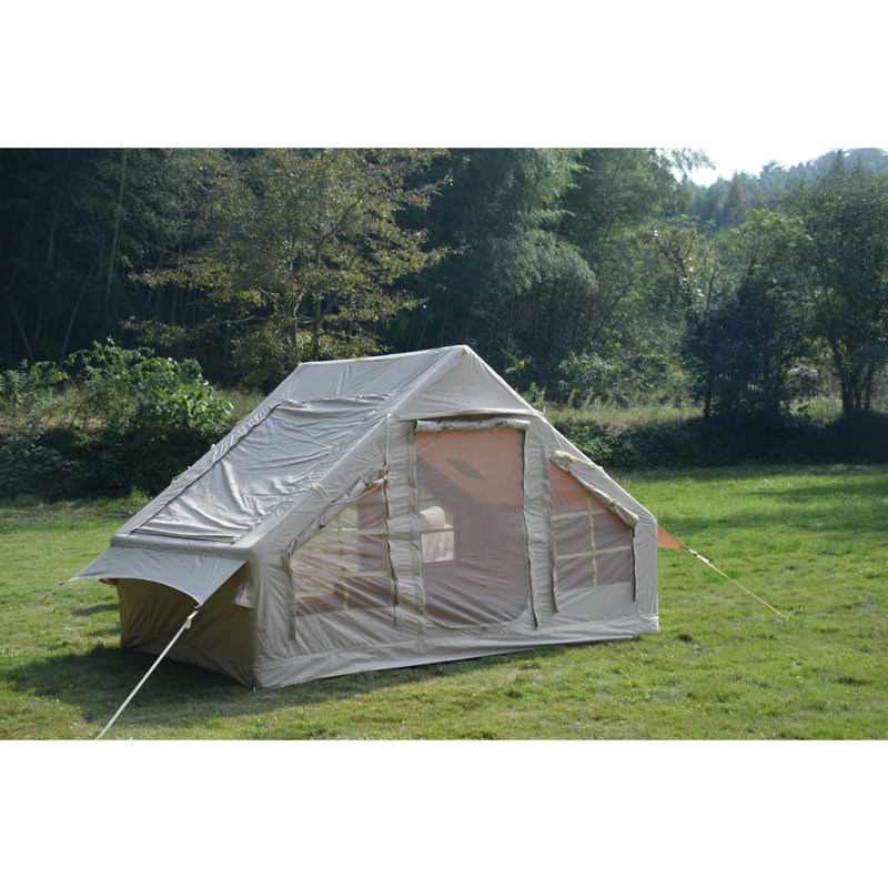 Inflatable Camping Tent Easy Setup 4 Season Glamping Tent With High Performance Inflatable Structure 4-6 Persons Waterproof Windproof Outdoor Self-Supporting Blow Up Tent Air Tent Portable House