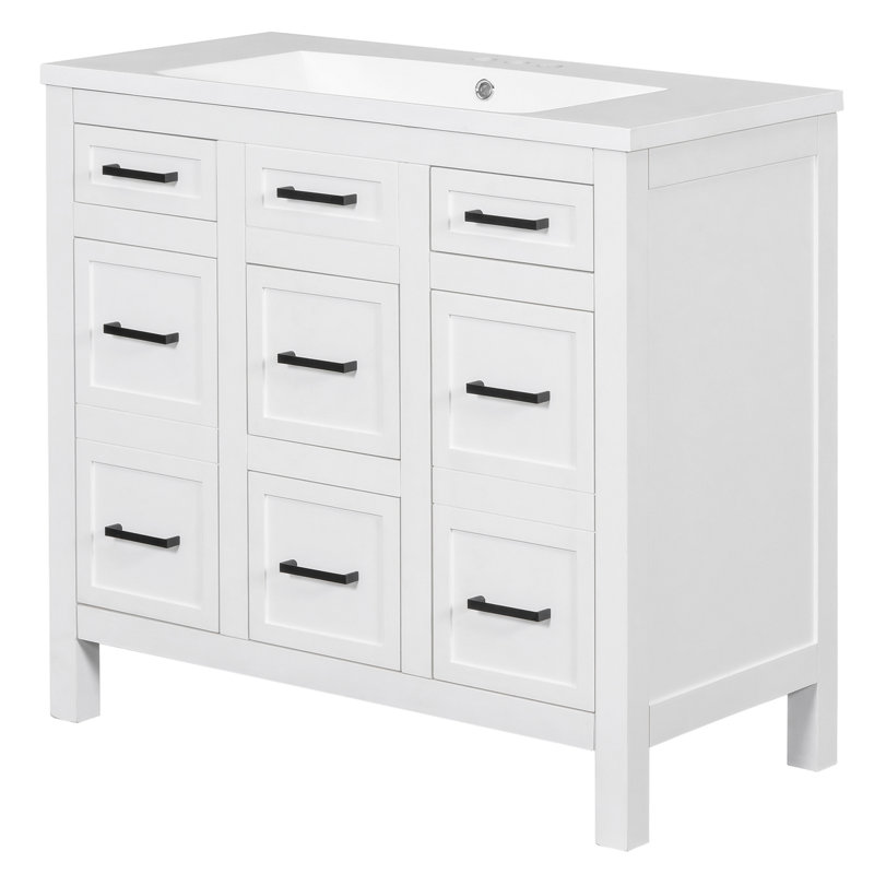 Meuble-lavabo simple 18,09 po avec plateau en résine Gratianne