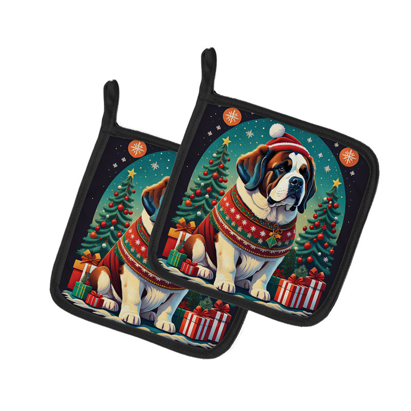 Paire de poignées Saint Bernard Christmas