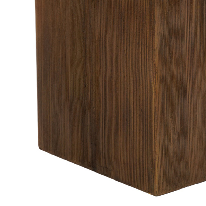 Table d'appoint carrée [plateau blanc antique + blanc antique + structure en bois naturel]