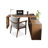 55.12"Dark walnut L-Shaped Solid Wood Office Sets