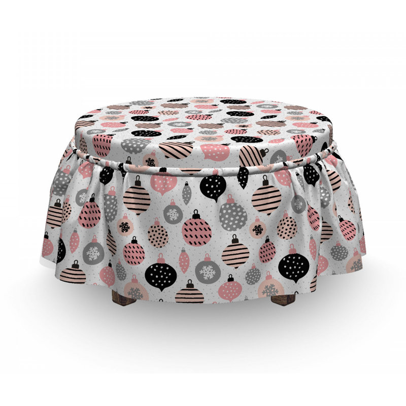 Housse pour repose-pieds christmas baubles points
