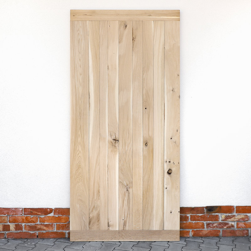 Buldir Solid Oak Barn Doors, 220cm H x 100cm W x 4cm D, Unfinished