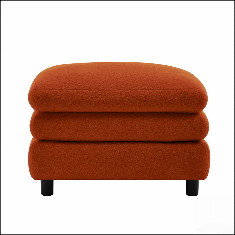 Repose-pieds courbé en tissu - doux, doux pour la peau et facile à nettoyer pour un confort et un style modernes, Orange
