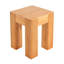 Table d'appoint cannelée en bois de pin naturel avec pieds éléphants