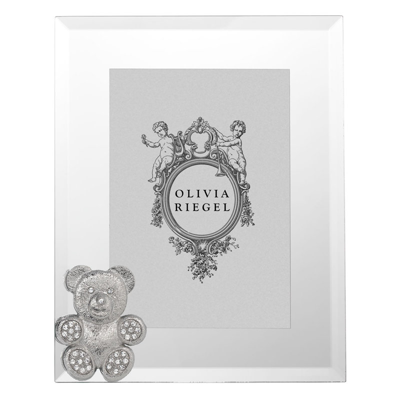 Teddy Bear 4" x 6" Picture Frame, Silver/White, 5" x 7"