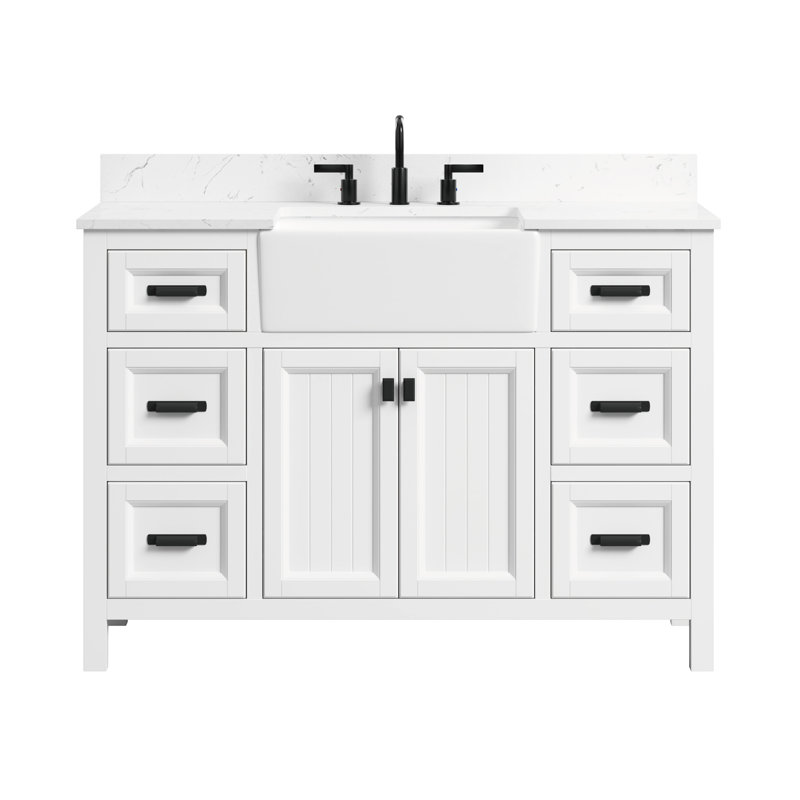 48" Single Bathroom Bathroom Vanity with Engineered Stone Top