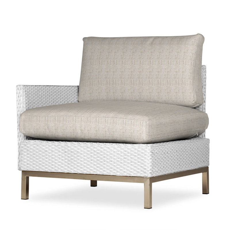 Elements Outdoor One Arm Lounge Chair, Cottage Pepper, White