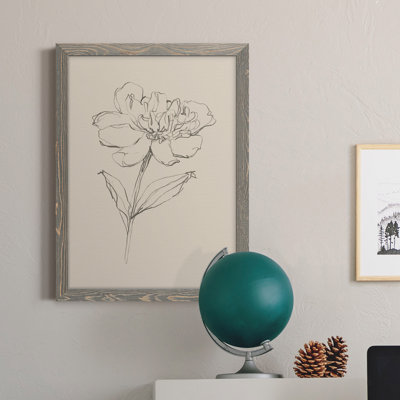 Floral Contour Study III - Peinture sur toile encadrée