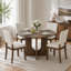 Ensemble de table de salle à manger moderne en bois massif 5 pièces pour 4 personnes, ensemble de table de cuisine avec 4 chaises rembourrées-1476560322