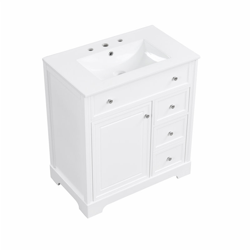 Meuble-lavabo 30 po avec comptoir d'évier, Blanc