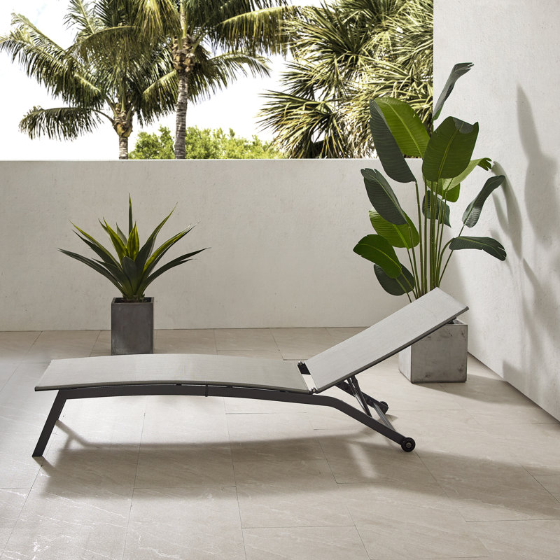 Chaise longue inclinable 77,5 po Debbora, Noir / gris clair