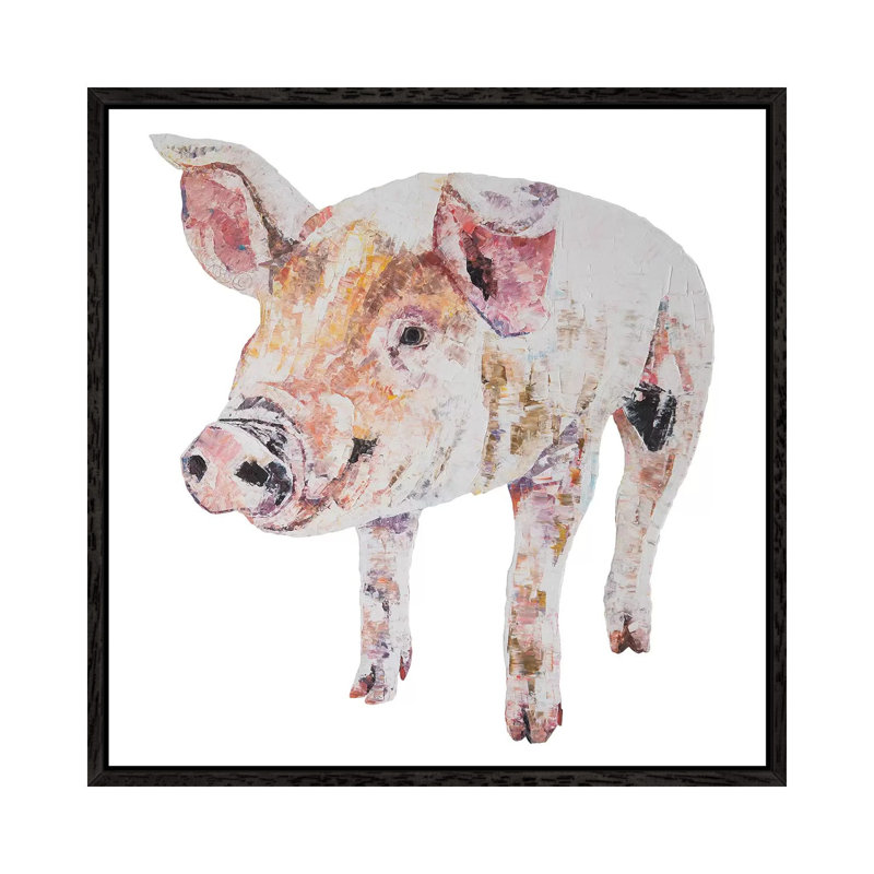 Jim by Becksy - Painting on Canvas, 66.04cm H x 66.04cm W x 3.81cm D, Black Framed