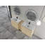 Meuble-lavabo autoportant de 234 cm avec lavabo en céramique blanche et 1 petite armoire de rangement-201458388-212043673