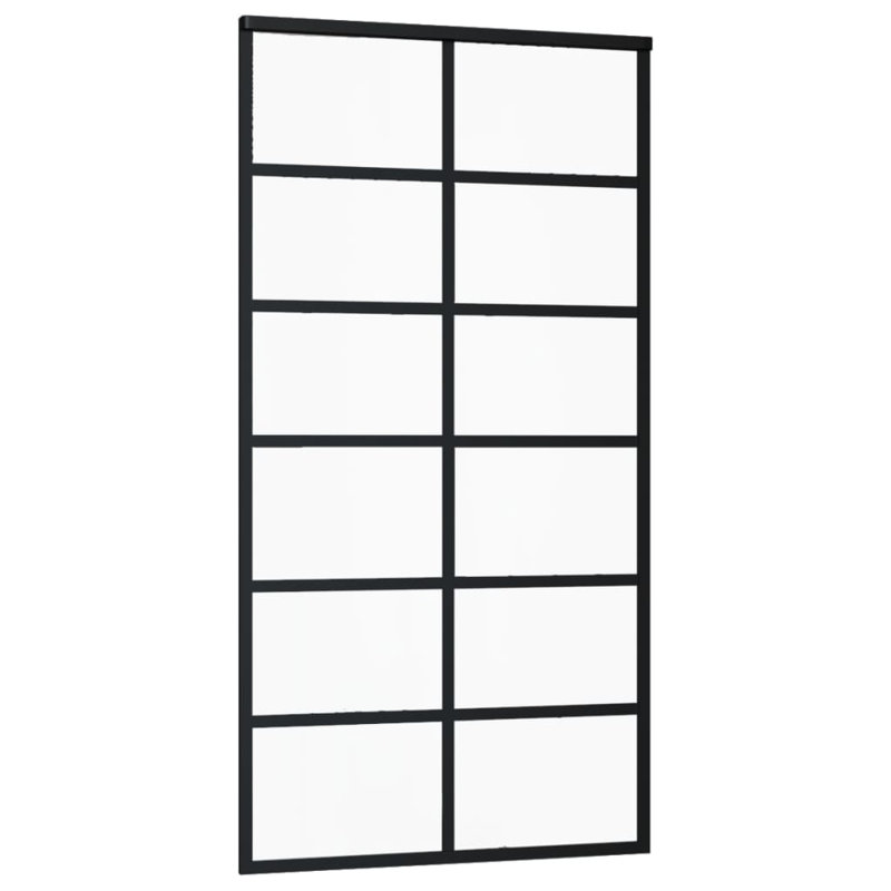 Porte coulissante avec quincaillerie en aluminium et verre ESG Hamund, H 80,7 po x l 40,2 po x P 0,8 po