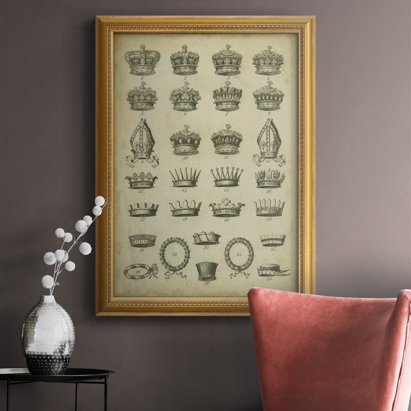 Heraldic Crowns & Coronets IV - Reproduction d'art sur toile encadrée, H 36 po x l 24 po x P 2,5 po