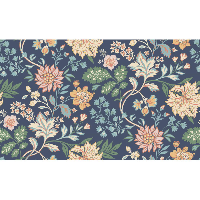 Boråstapeter Alicia Wallpaper, Navy/Yellow/Green