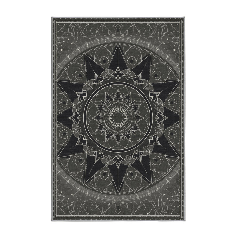 Tapis gris moelleux moelleux d'inspiration mondiale Steinber, 6 X 9