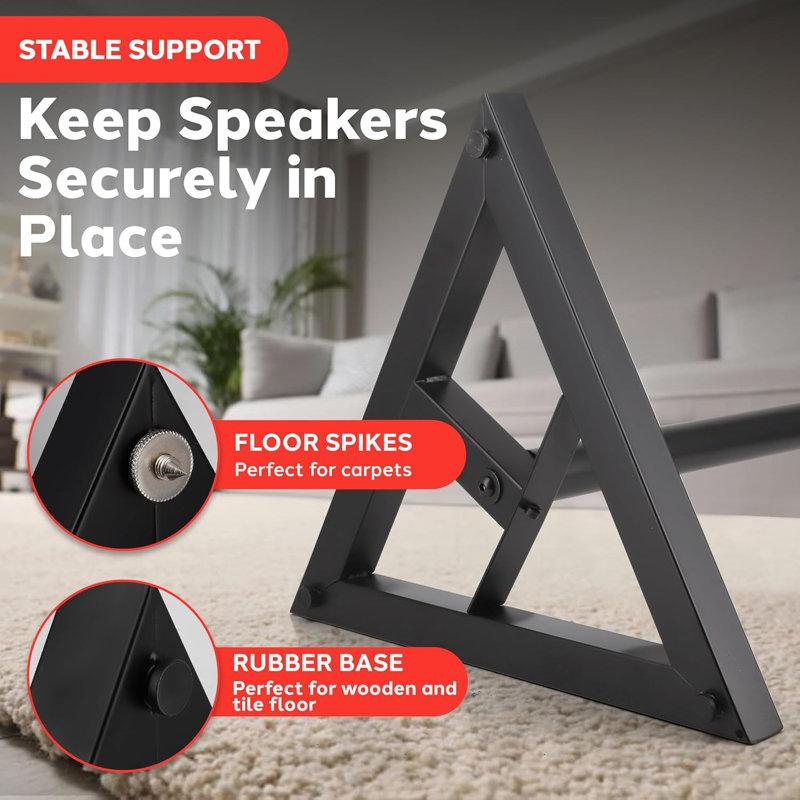 Speaker Stand Pair of Sound - Play 1 and 3 Holder, Telescoping Height Adjustable from 26” - 52” Inch