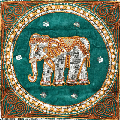Embroidered Cotton Outdoor Pillow Cover
