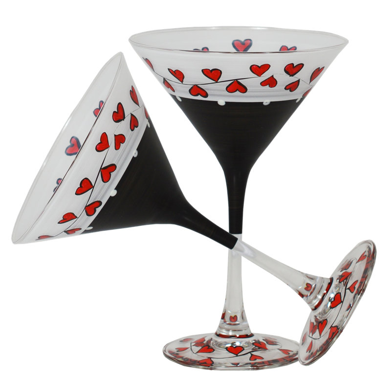 Hearts & Vines 9 oz Martini Glass