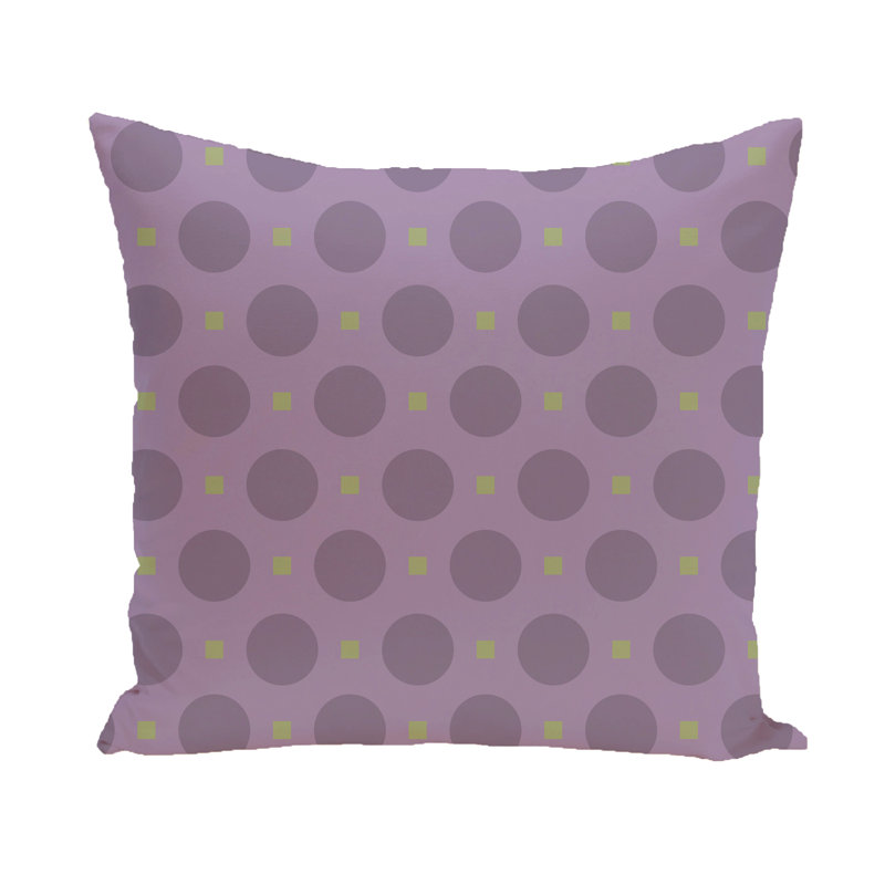 Flower Power Geometric Reversible Throw Pillow, 20" H x 20" W, Purple / Green