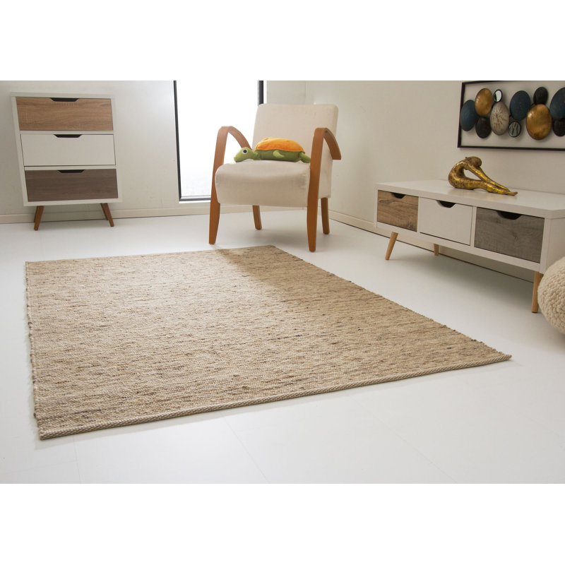 Montserrat Solid Colour Hand Woven Flatweave Area Rug, Rectangular 90 x 160cm