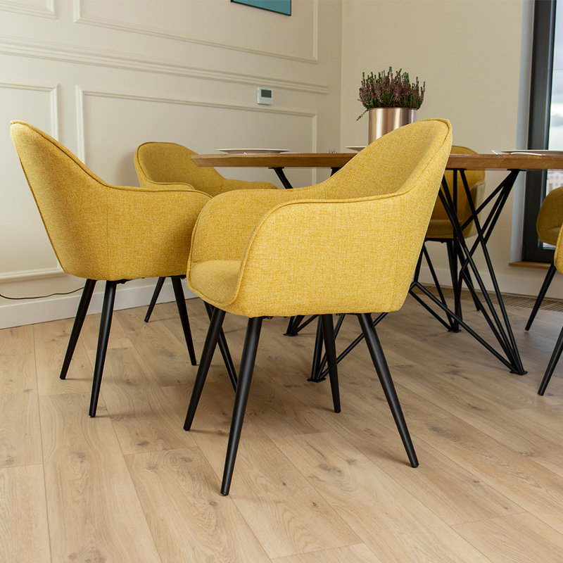 Veston 48cm H Polyester Blend Upholstered Armchair, Yellow