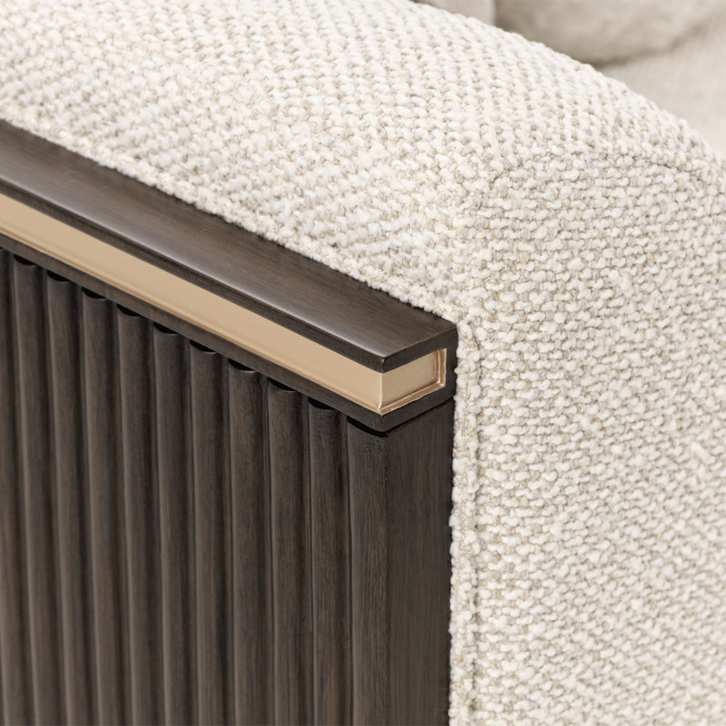 West Kensington Loveseat - Buff/Seal Salt Caramel, Espresso Wood